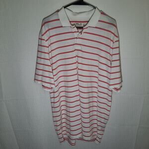 RLX Ralph Lauren XL Polo Shirt Men’s White Red Stripe Golf Athletic Fit